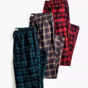 Restocked! Madewell Green Flannel Bedtime pajama paints in green plaid